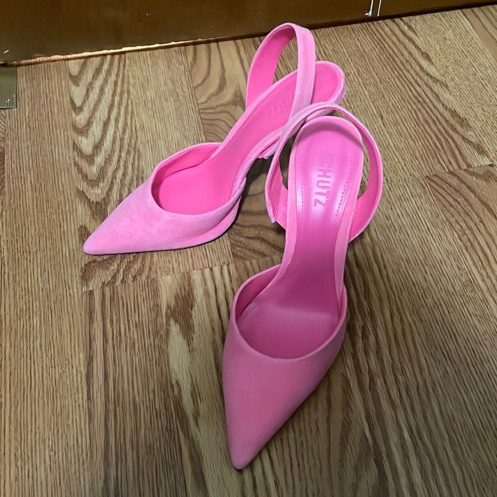 NWOT Schutz Pink Lemonade Lou Sling Suede Pump